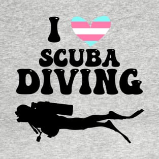 I Heart Scuba Diving (Transgender Flag) T-Shirt